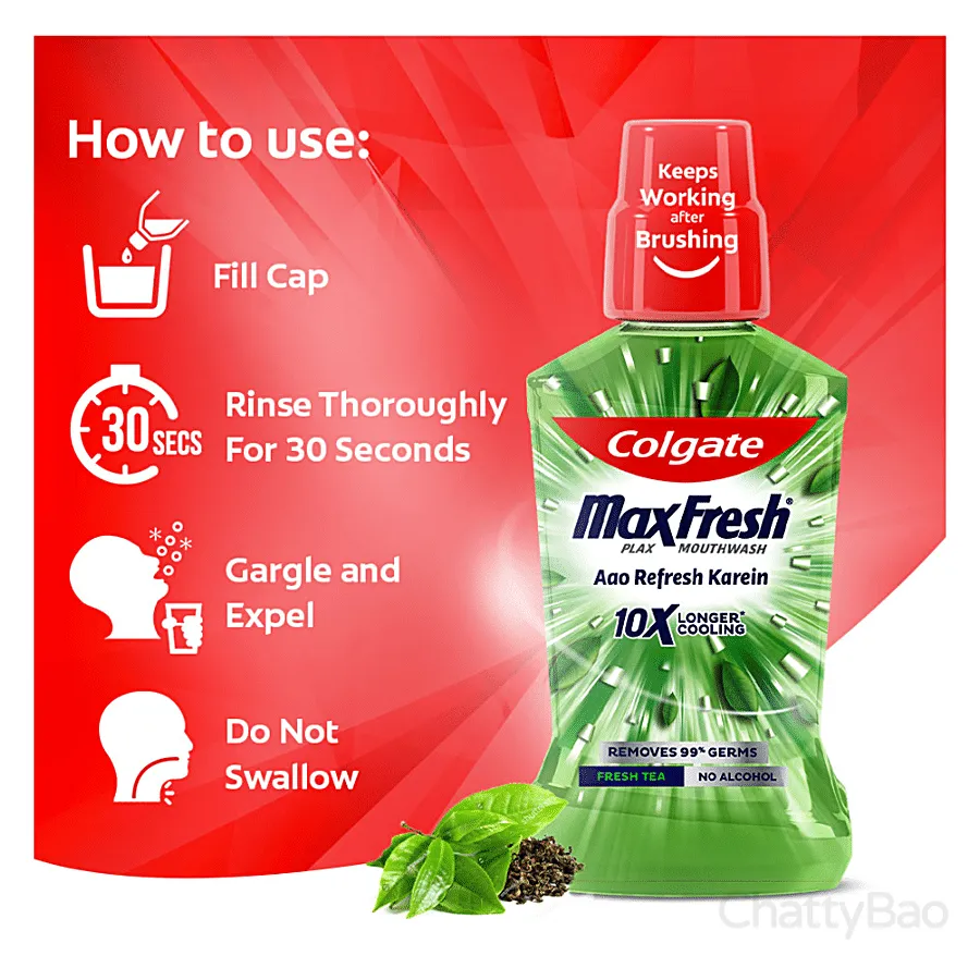 Colgate Mouthwash Maxfresh - Plax, Fresh Tea 500 ml view 3