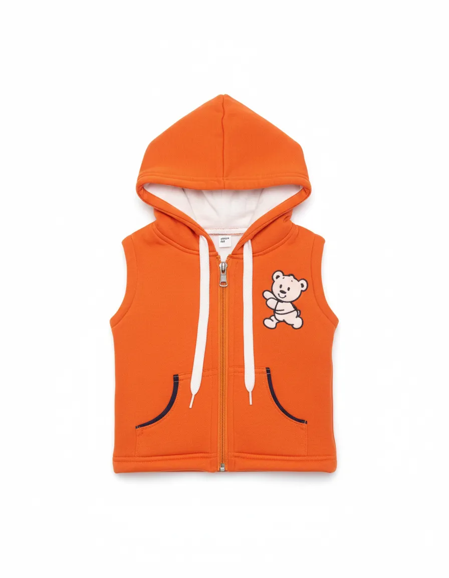 Kids Orange Hoodie view 2