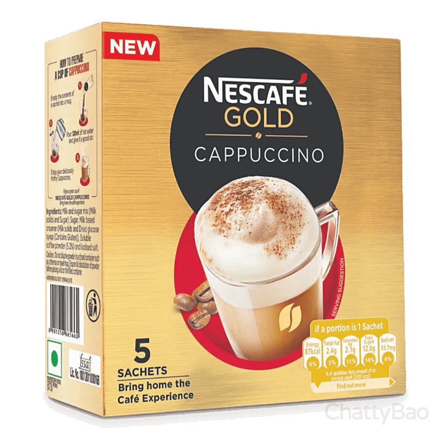 Nescafe Gold Cappuccino Instant Coffee Premix (Pack of 5) view 2