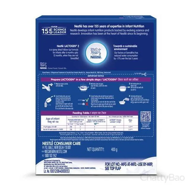 Nestle Lactogen 2 Follow-Up 6 to 12 Months Formula Powder 400 g view 2