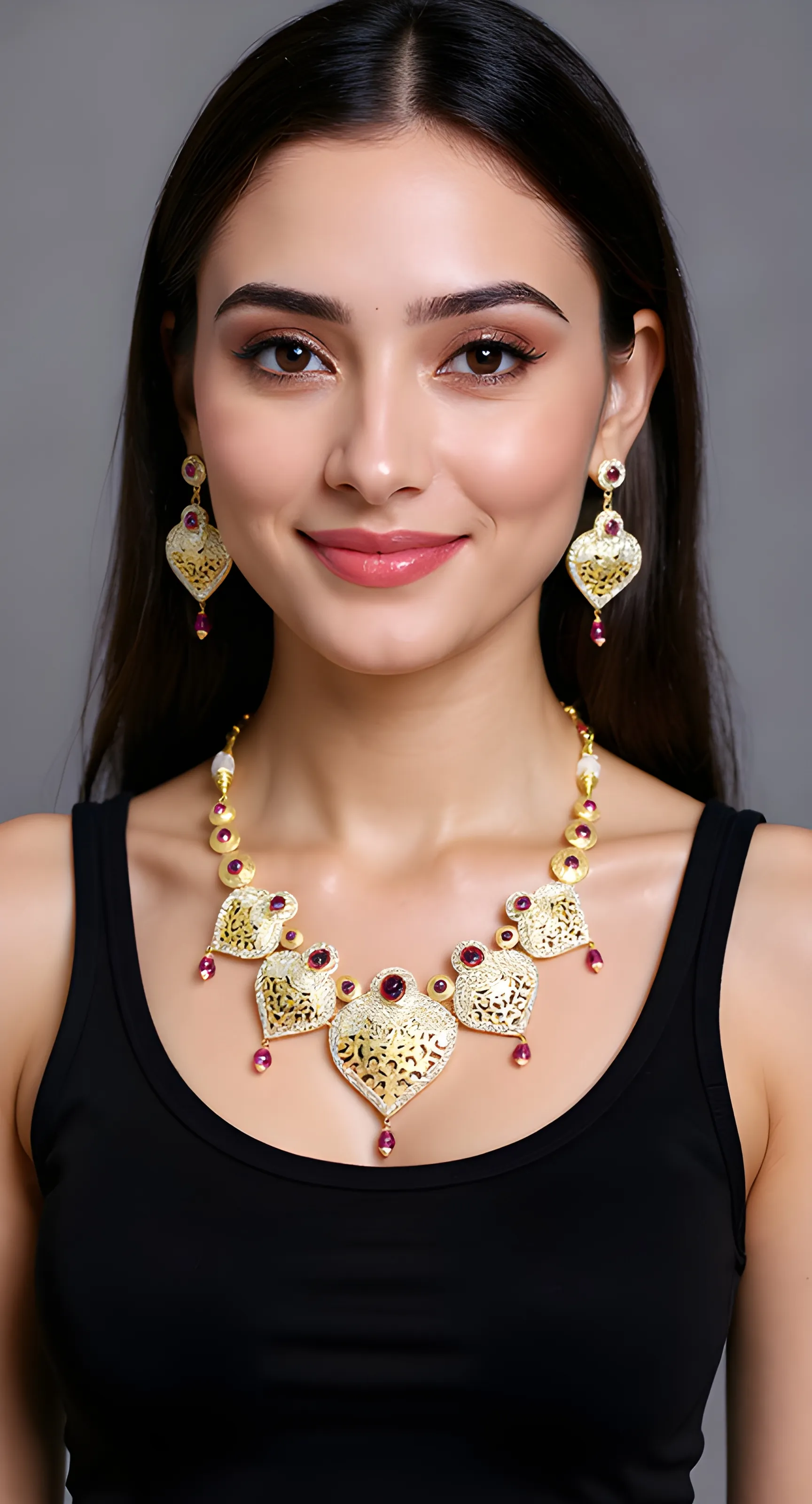 Gold Filigree Necklace Set view 2