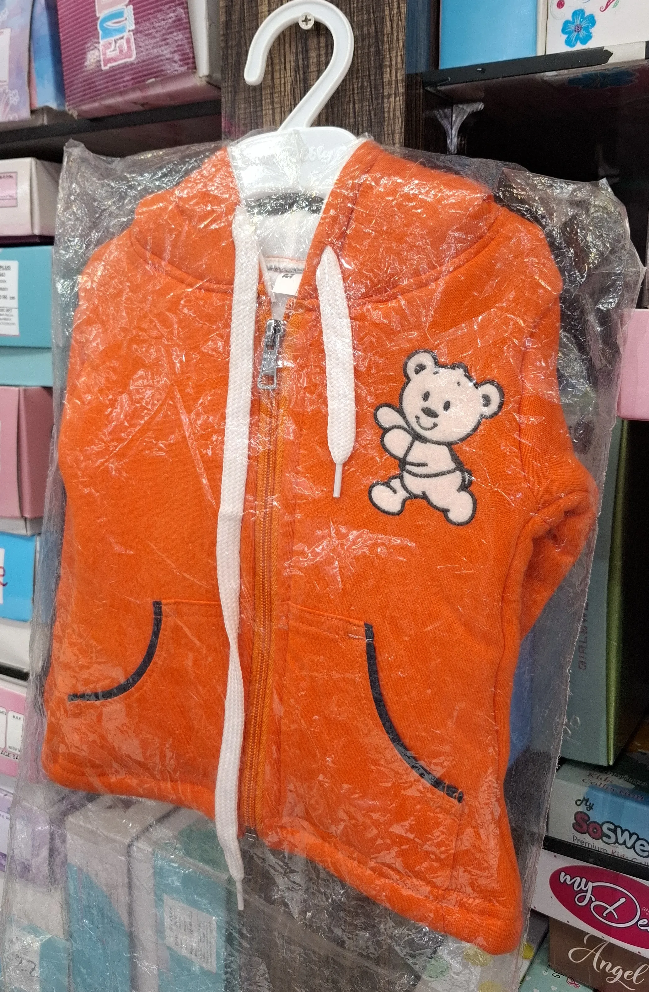 Kids Orange Hoodie view 3
