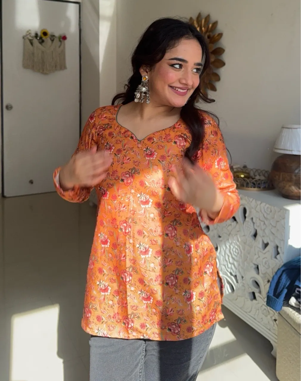 Mustard Woolen Corset Kurti view 4