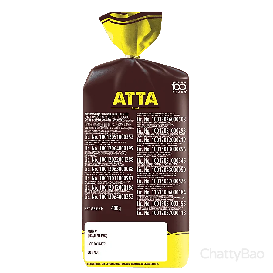 Britannia Atta Bread 400 g view 2