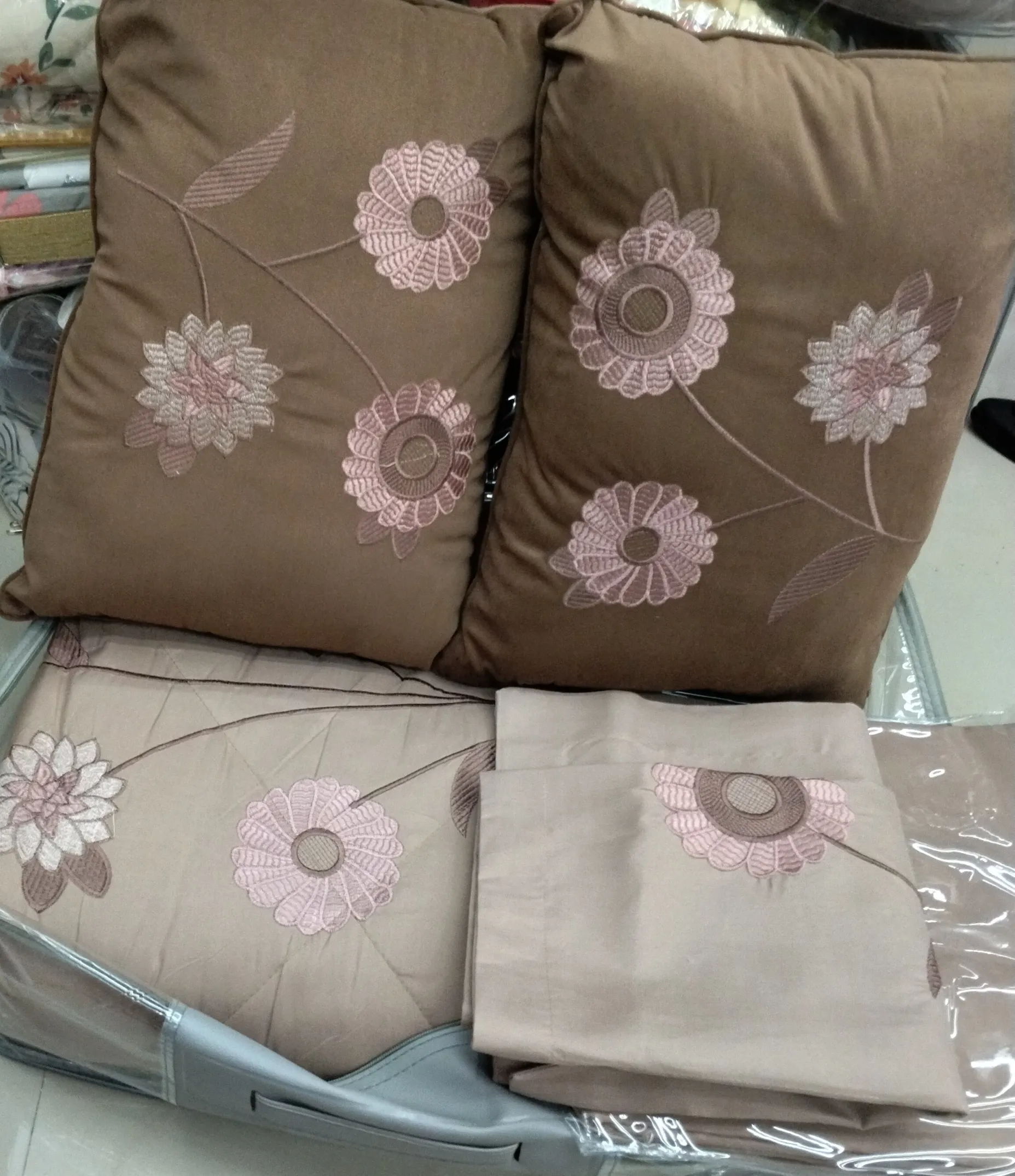 Embroidered Cushion and Blanket Set view 2