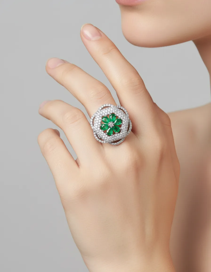 Diamond and Gemstone Ring view 2