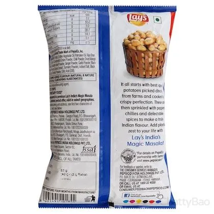 Lays Potato Chips - India's Magic Masala 40 g view 2