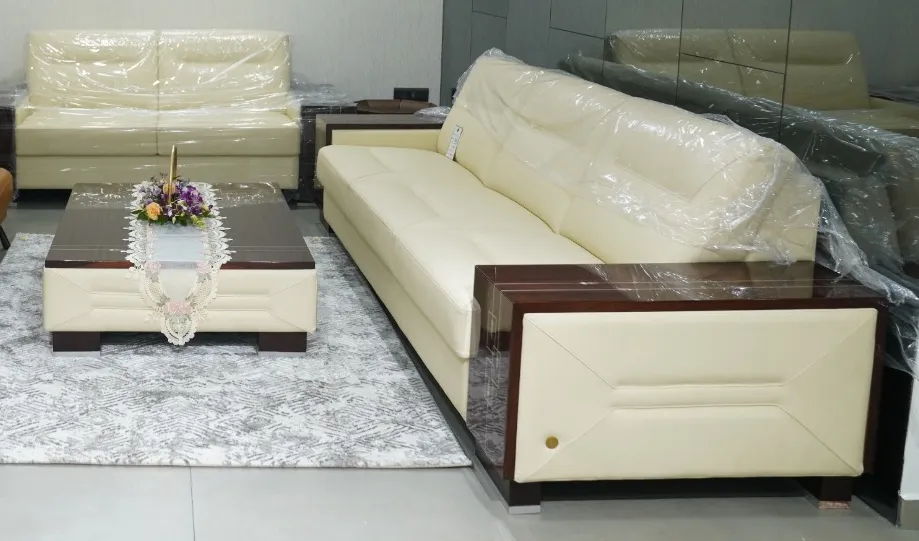 Leather Sectional Sofa 4+3+ Centre Table view 2