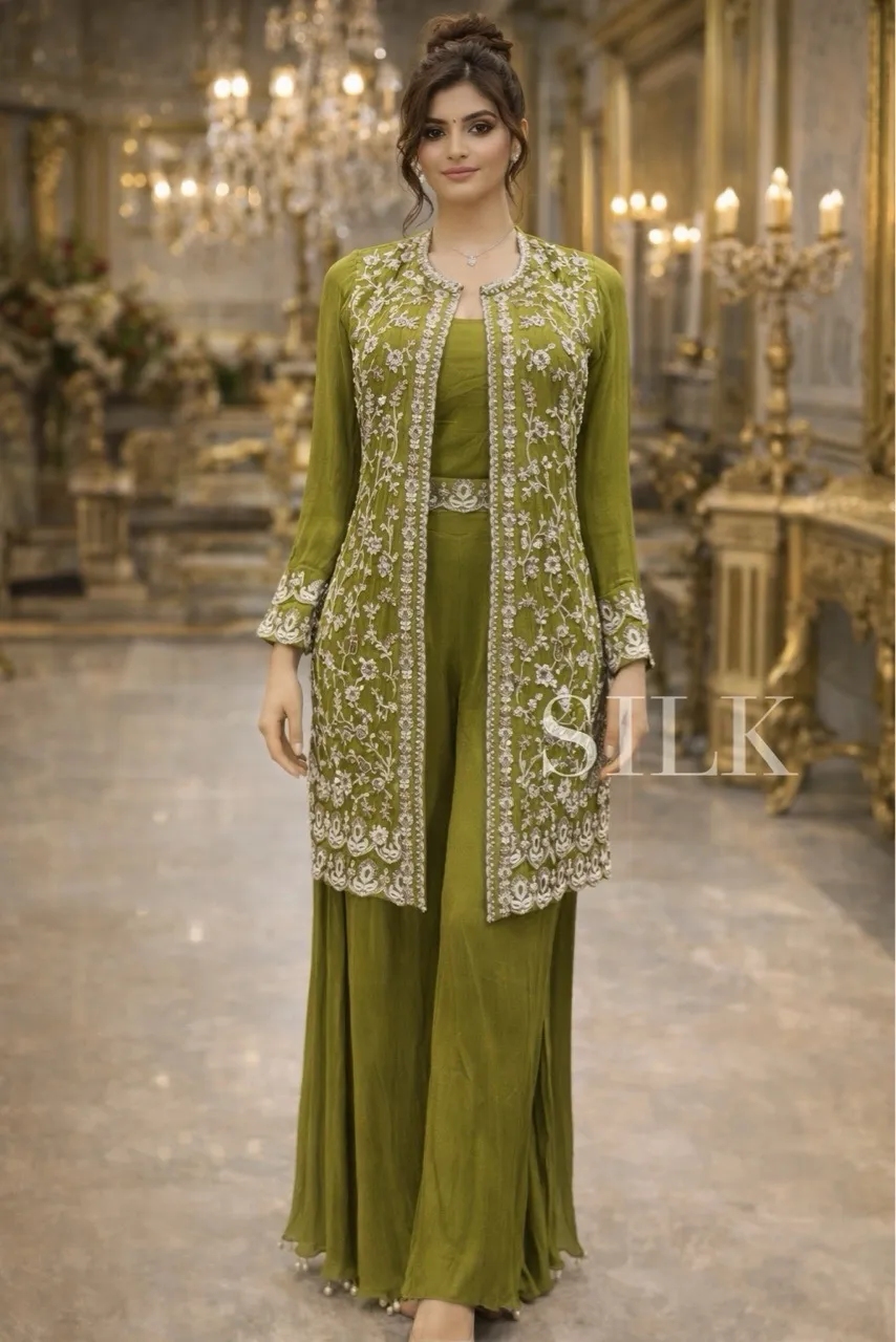 Silk Premium Indo-Western Three piece view 2