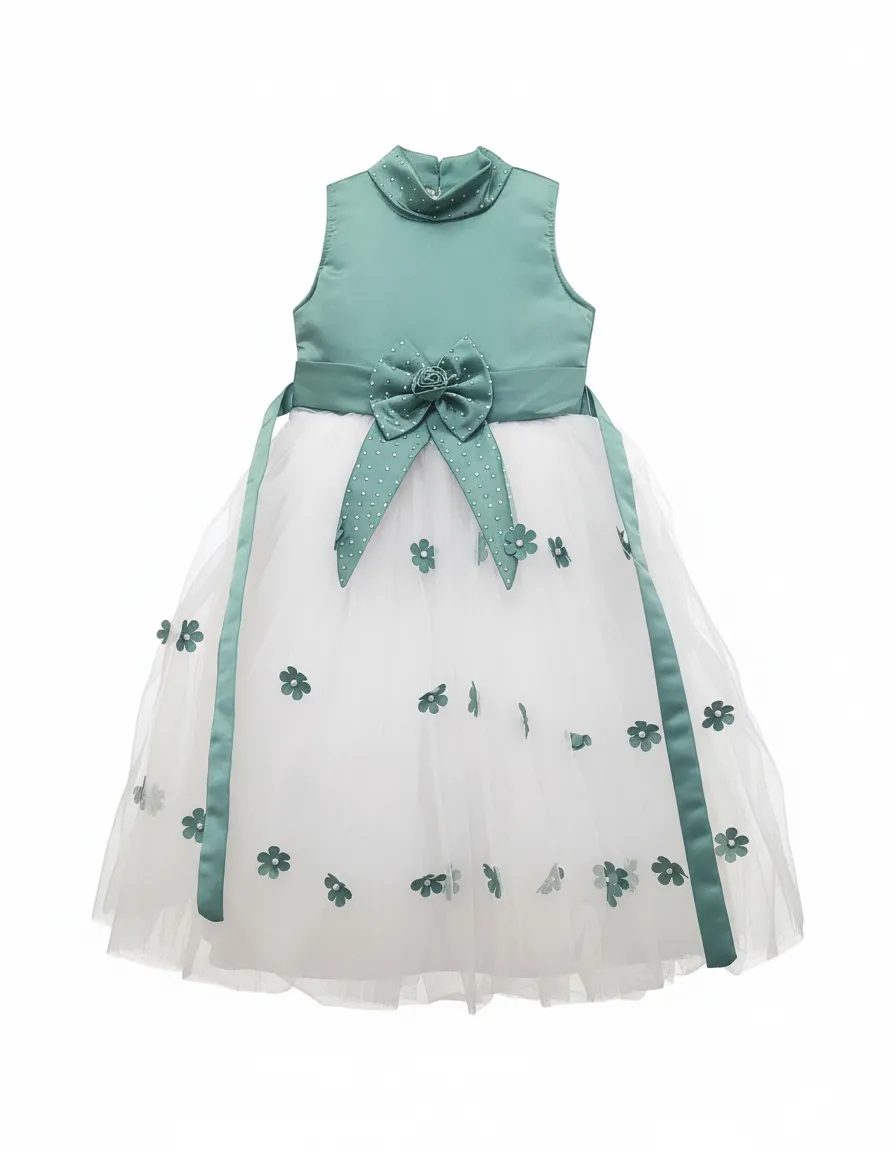 Girls Party Wear Gown Pista view 2