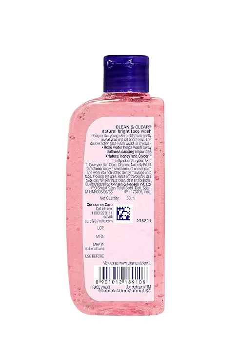 Clean & Clear Natural Bright Facewash 50 ml view 2