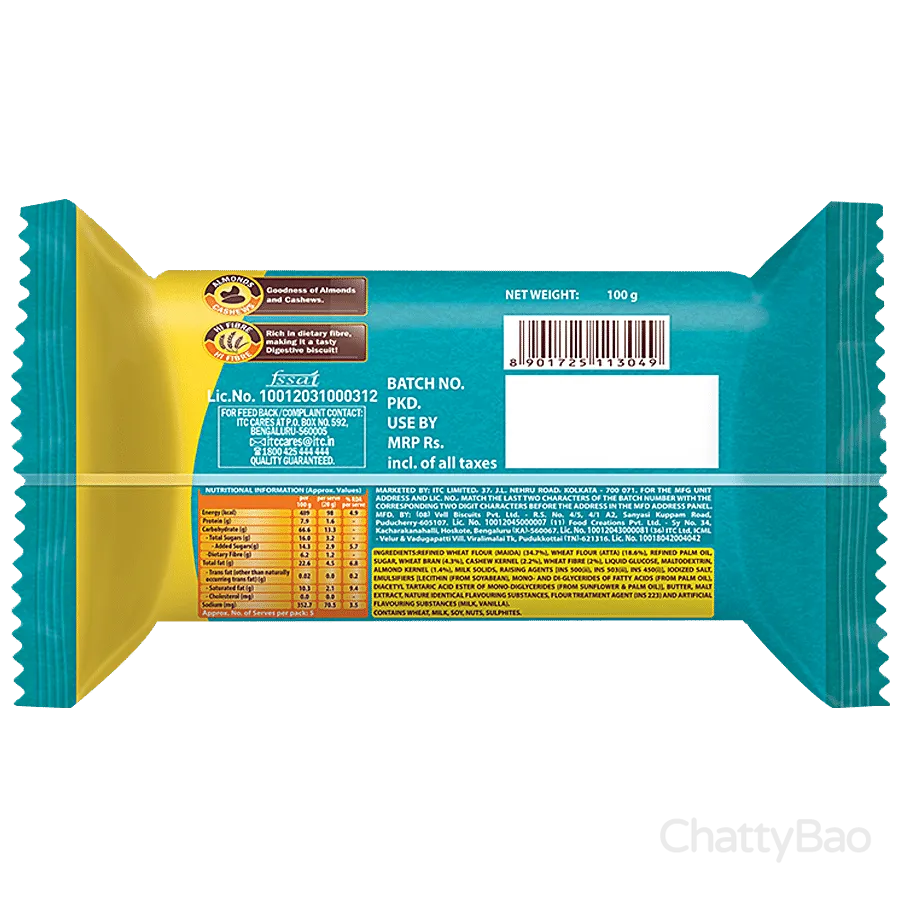 Sunfeast Farmlite Nuts Digestive Biscuit 100 g view 2