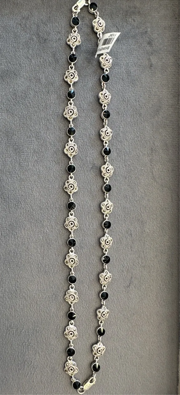 Silver Floral Charm Anklets view 3