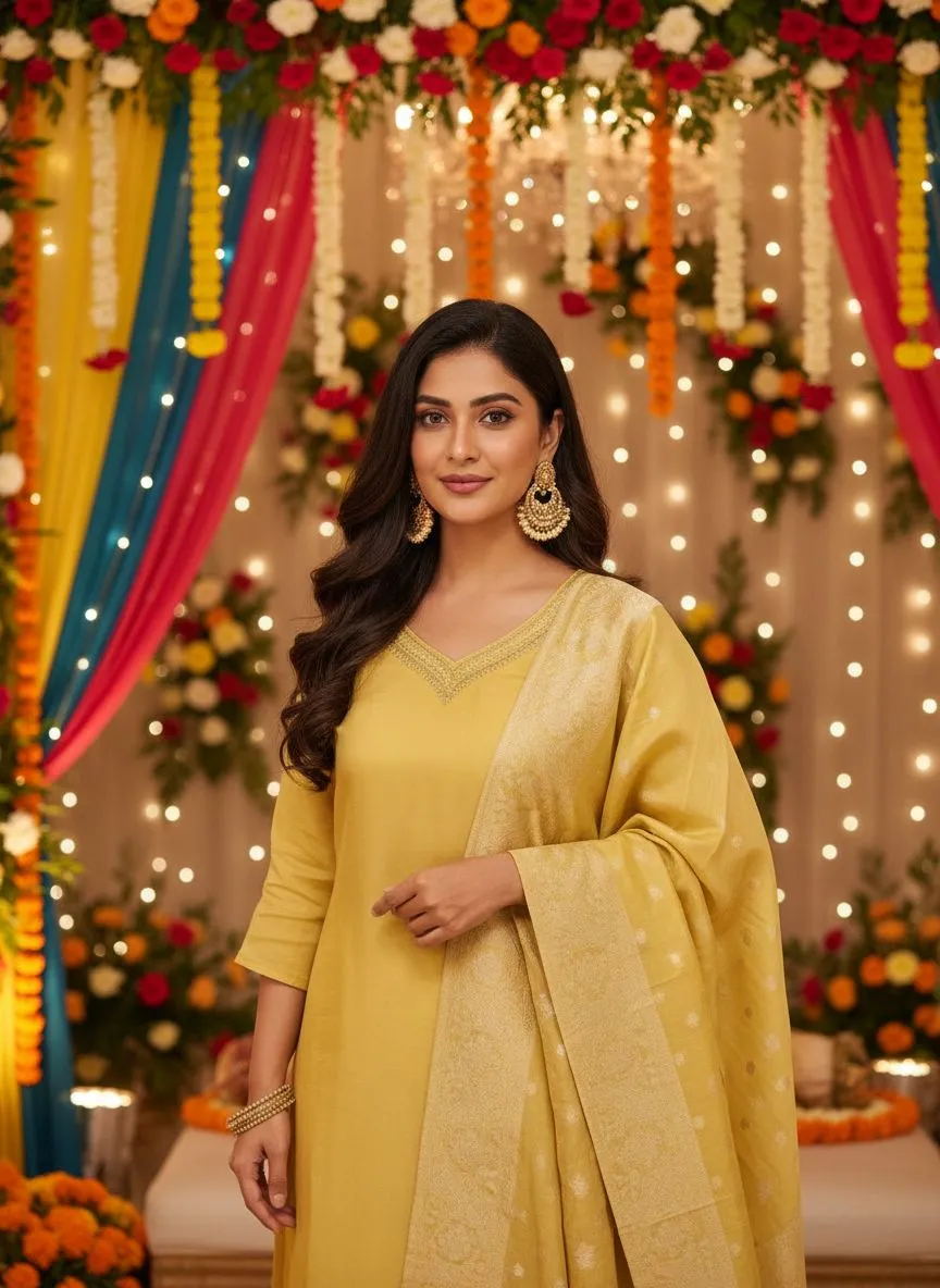 Golden Yellow Salwar Suit view 2