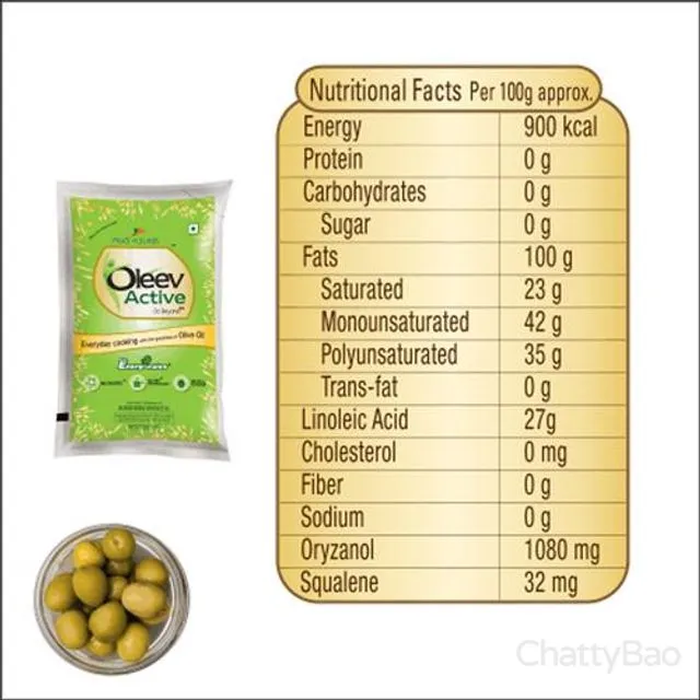 Oleev Active Cooking Oil - Goodness Of Olive Oil Pouch 1 L view 3