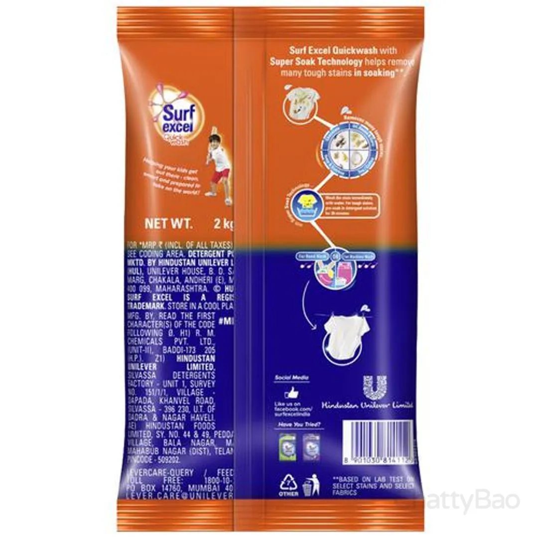 Surf Excel Quick Wash Detergent Powder 2 Kg view 2