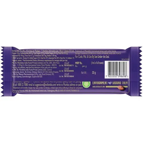 Cadbury Dairy Milk Chocolate Bar 23 g view 2