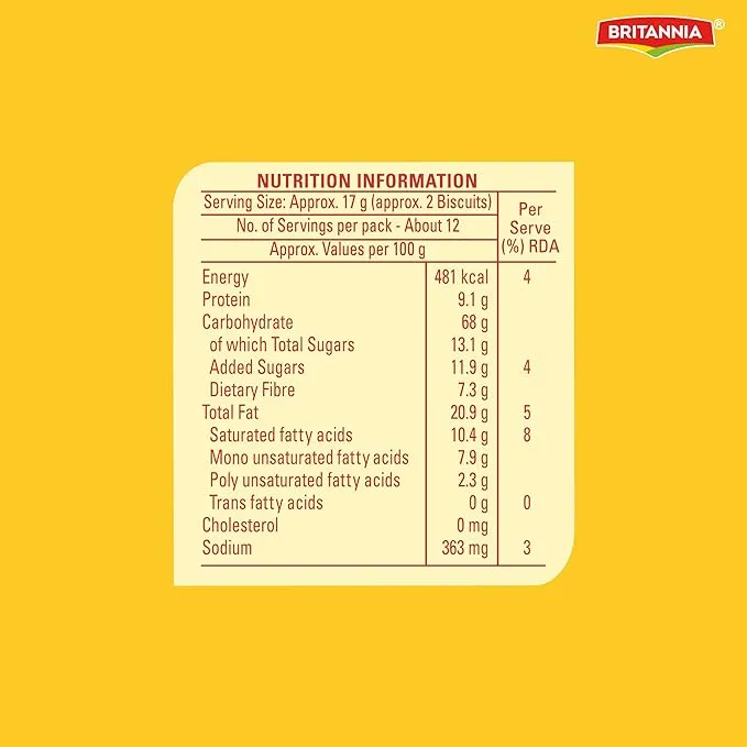 Britannia Nutri Choice Digestive High Fibre Biscuits 200 g view 3