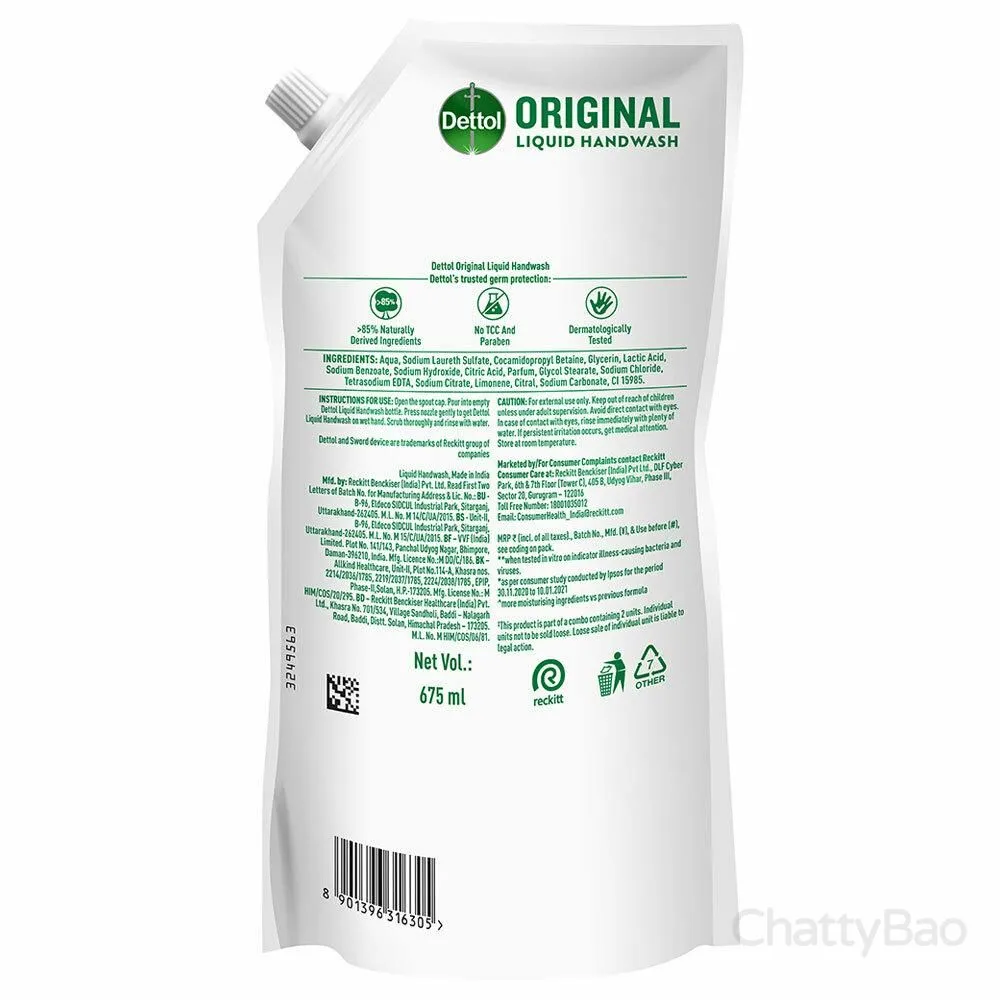 Dettol Liquid Handwash - Original Refill 675 ml view 2