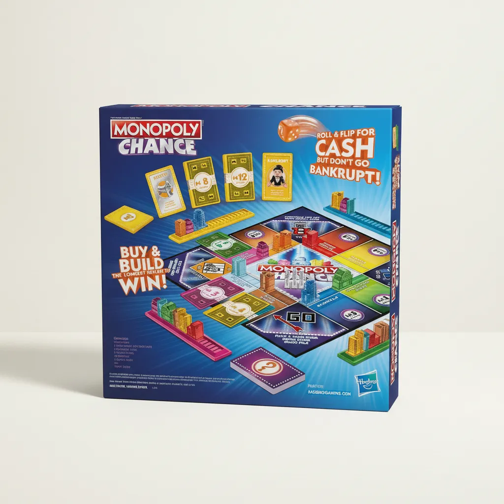 Monopoly Chance Board Game for Adults and Kids | Fast-Paced Family & Party Board Game | Ages 8+ | 2-4 Players | Birthday Gift for Kids & Families view 3