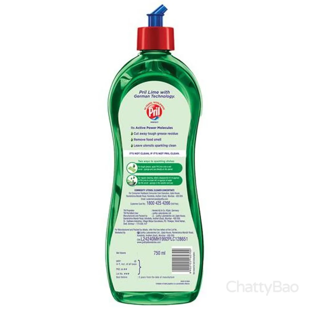 Pril Dishwash Liquid - Lime 750 ml view 2