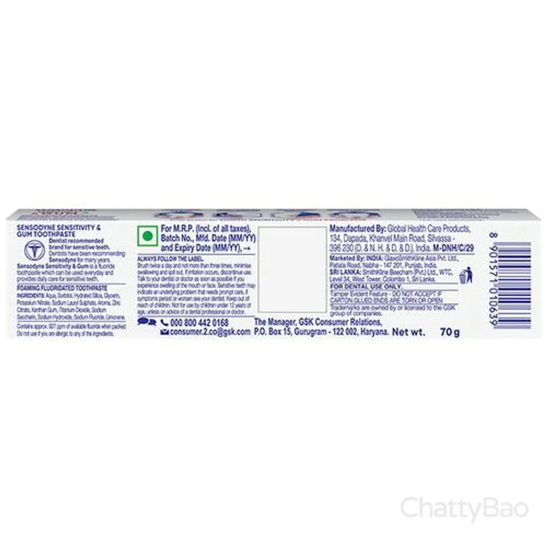 Sensodyne Toothpaste - Sensitivity & Gum 70 g view 3