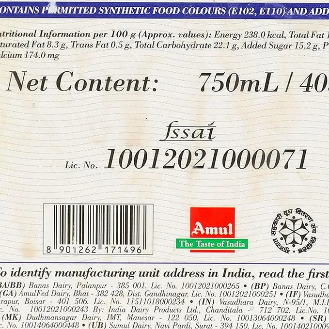 Amul Ice Cream - Kesar Pista Royale 750 ml view 2