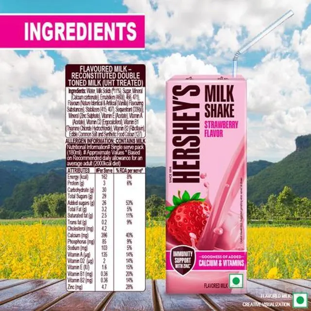 Hersheys Strawberry Milkshake 180 ml view 3