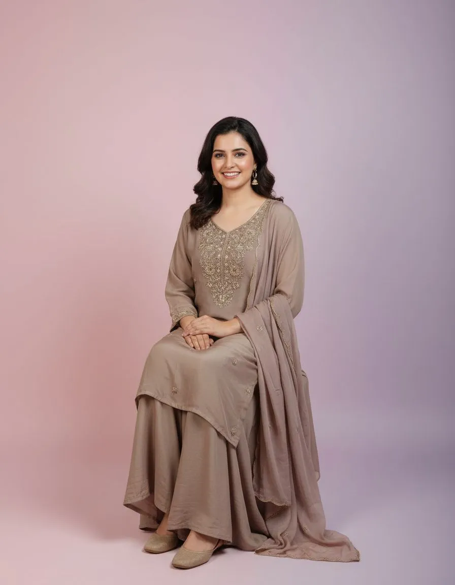 Eleganza Kundan Kurta Set view 2