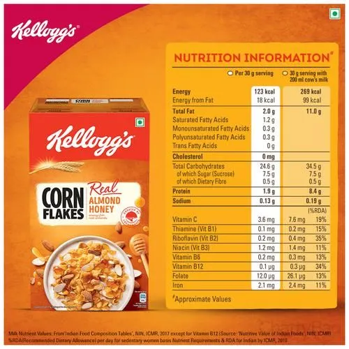 Kelloggs Real Almond & Honey Corn Flakes 650 g view 3
