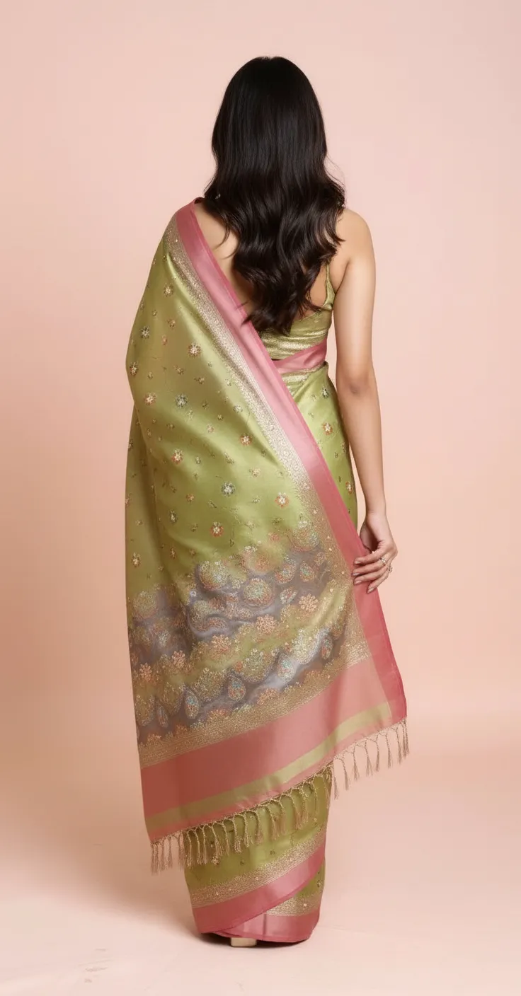 Embroidered Banarasi Saree.. view 2