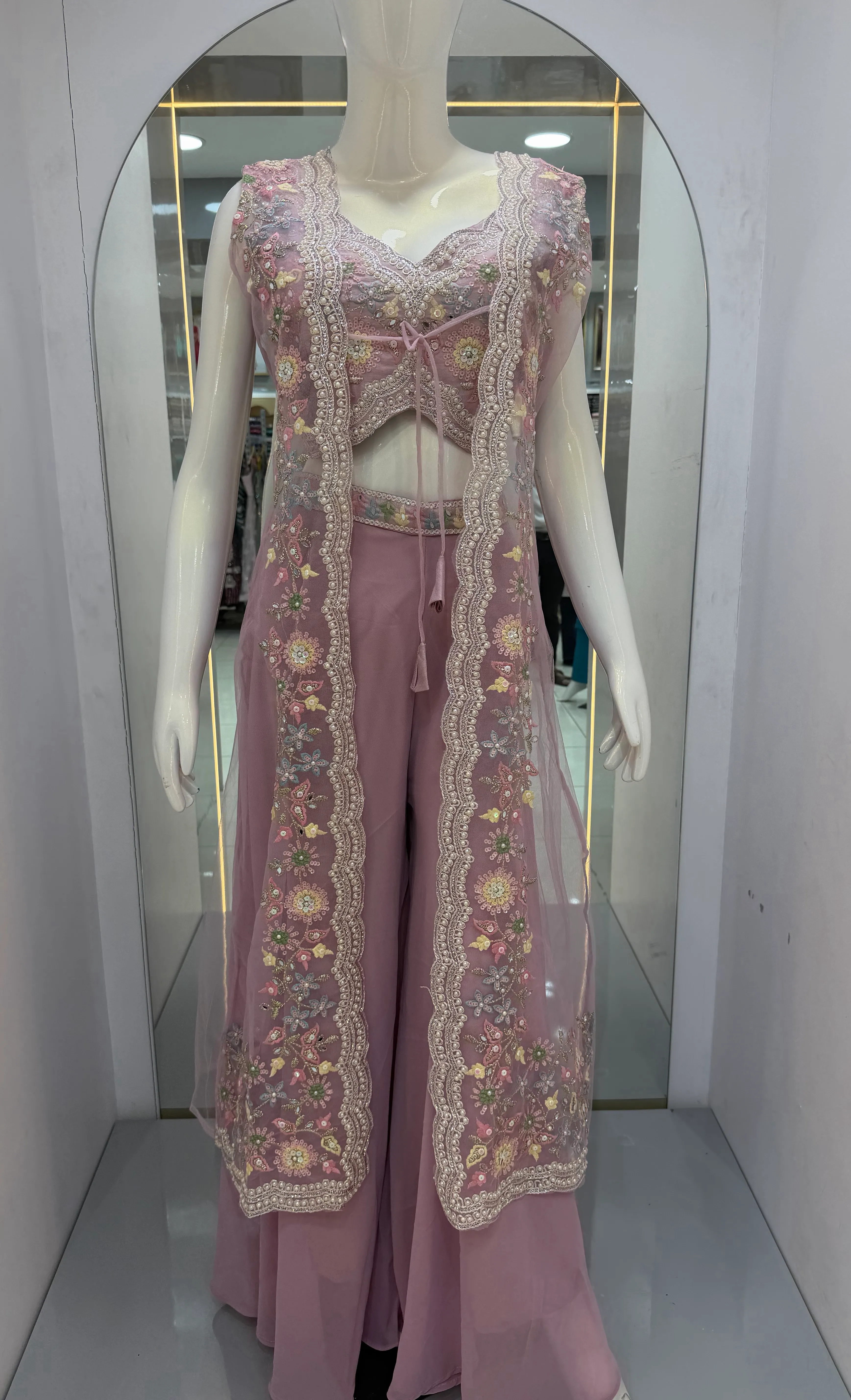 Designer Embroidered Indo Western view 3