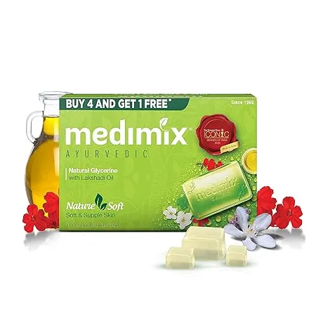 Medimix Ayurvedic Natural Glycerine Bathing Bar (Pack of 5 x 125 g each) view 2