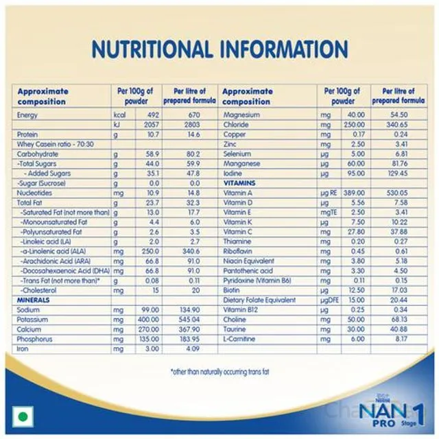 Nestle Nan Pro 1 Formula Powder Upto 6 Months 400 g view 3