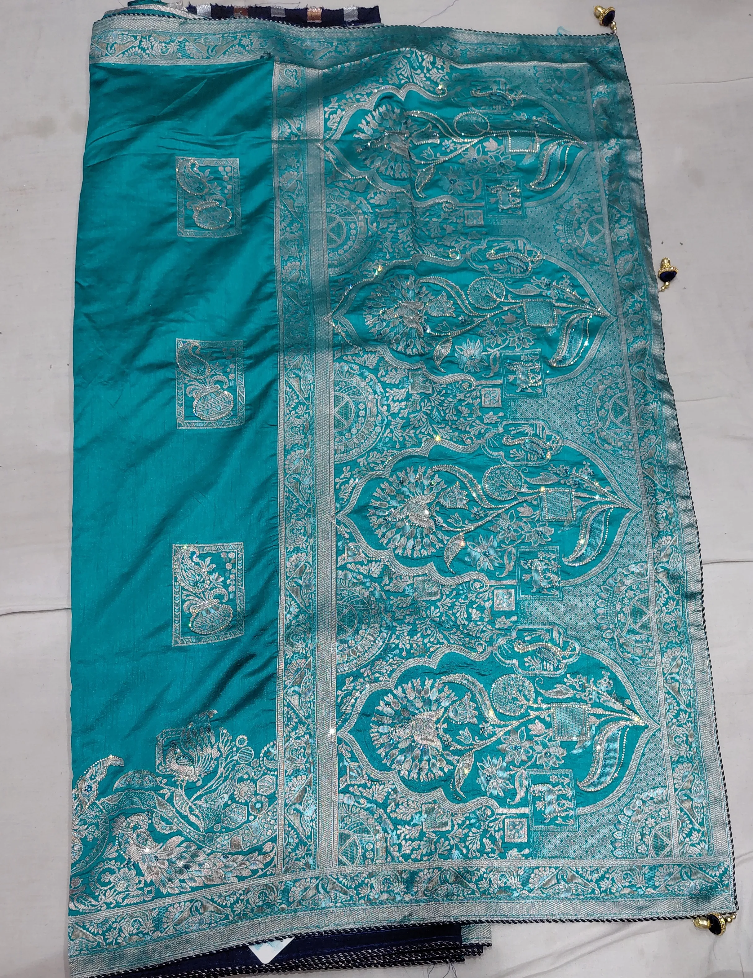 Intricate Blue Saree view 2