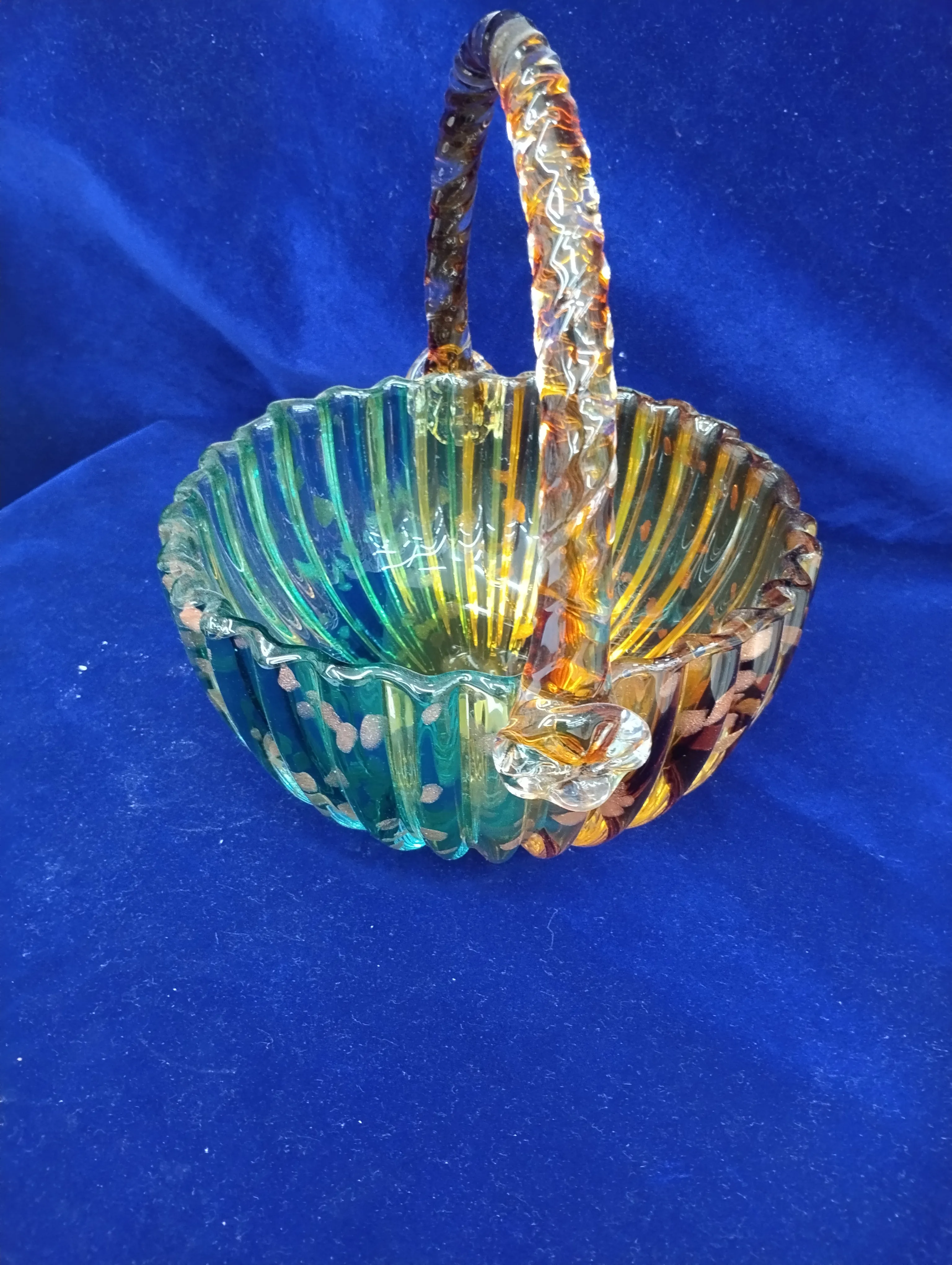 Decorative Glass Basket In Two Hues view 2