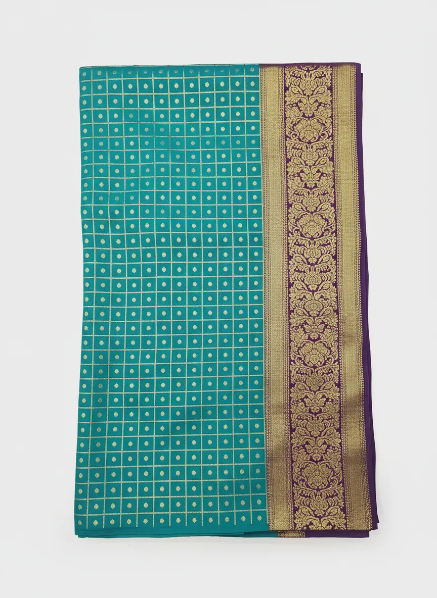 Green and Gold Traditional Sari view 2