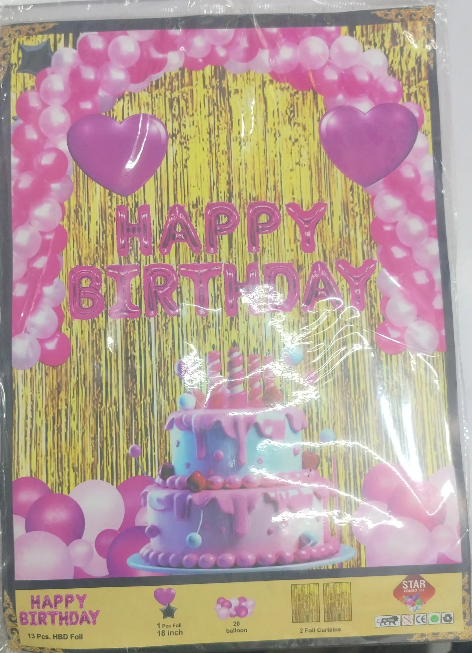Star Happy Birthday Decoration Set view 2