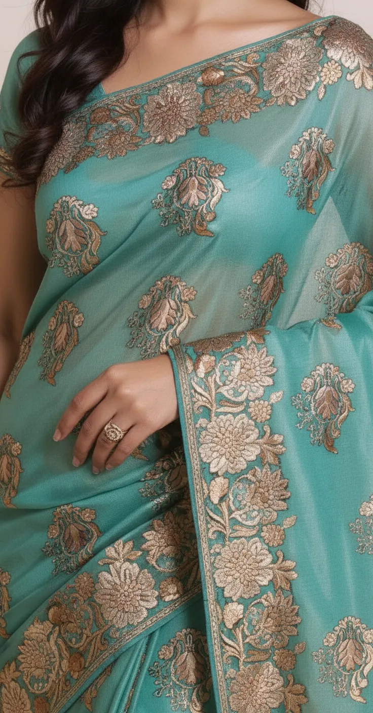 Embroidered Saree view 4