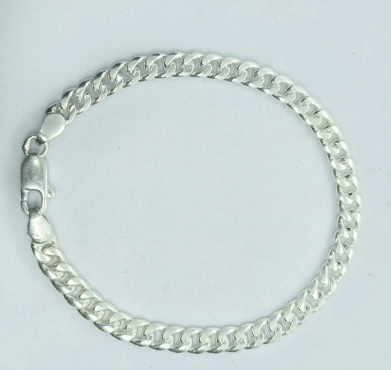 Silver Curb Chain Bracelet (AVBR-09) view 4