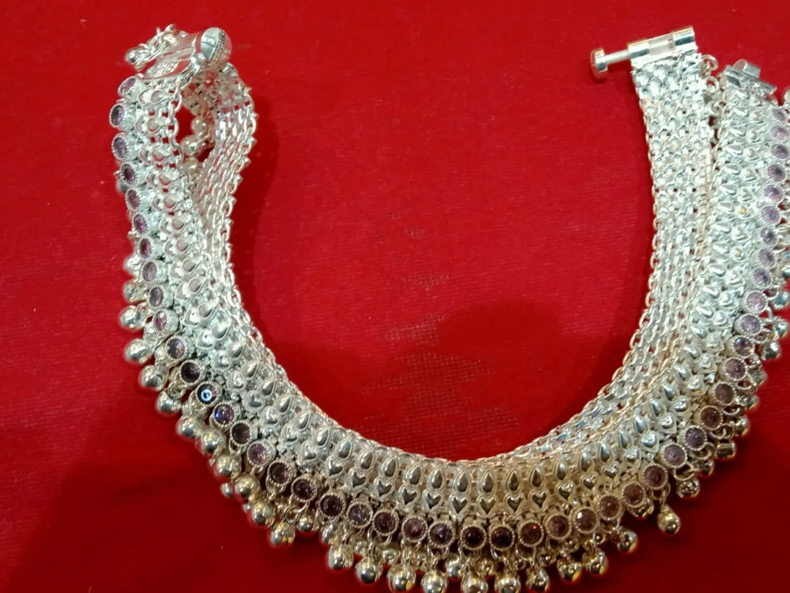 Ornate Silver Ankelet view 2