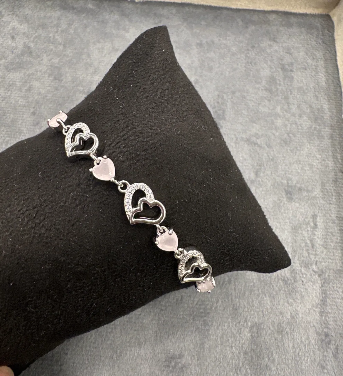Crystal Heart Charm Bracelet view 3