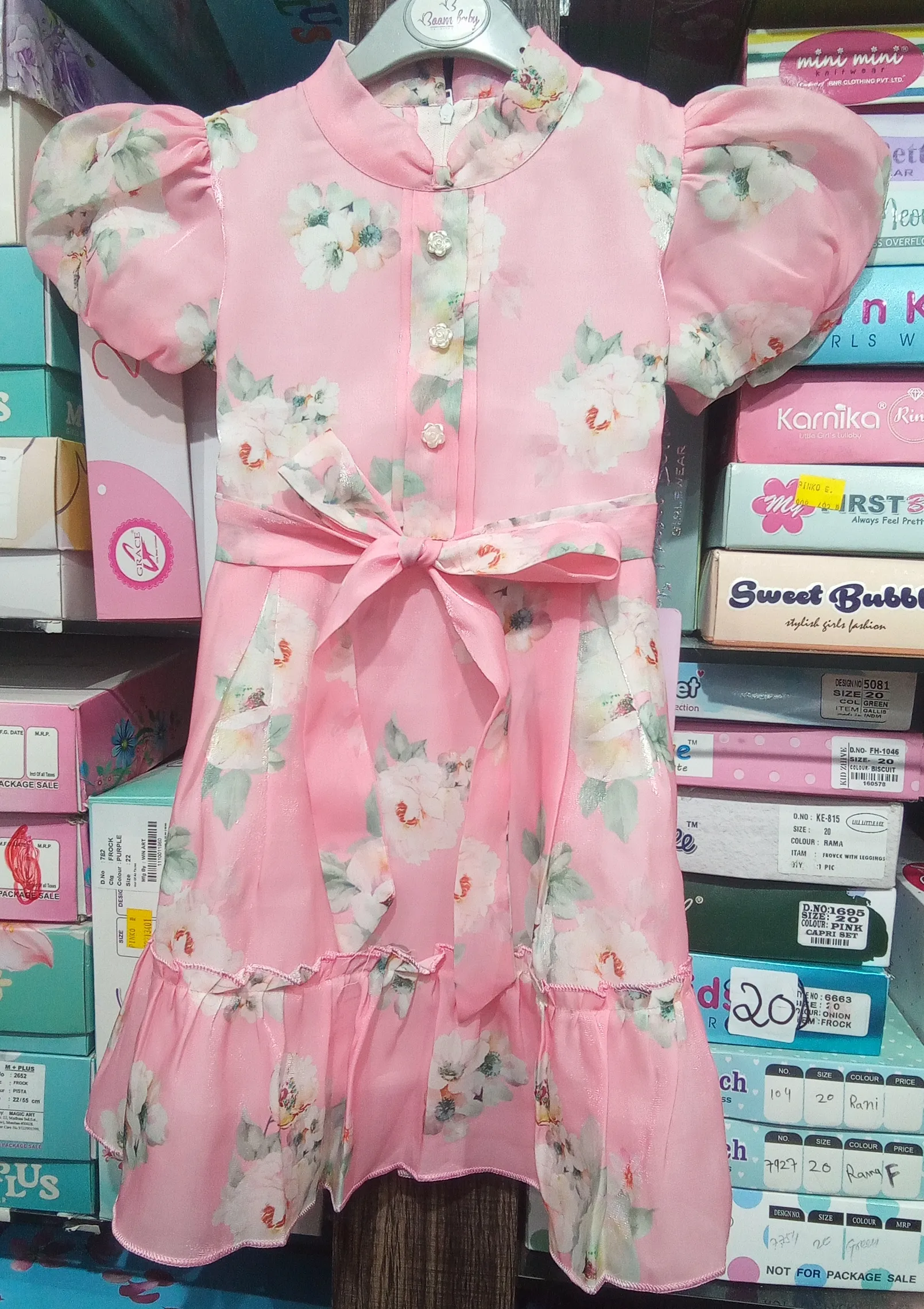 Girls Floral Dress Pink view 3