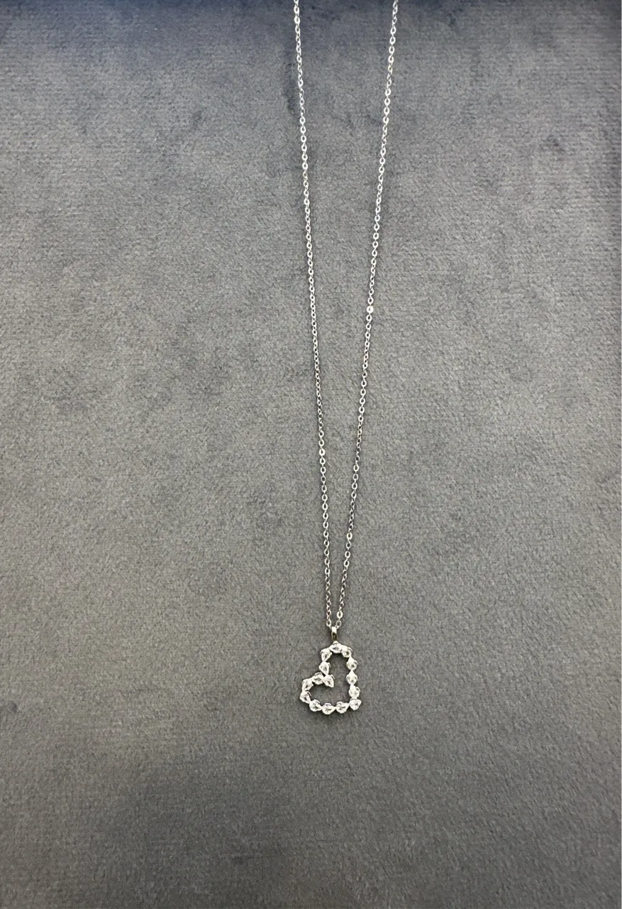 Heart Pendant Silver Necklace view 2