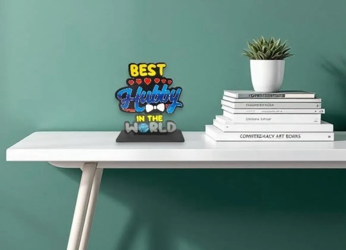Best Hubby in the World Tabletop Decor Wooden view 2