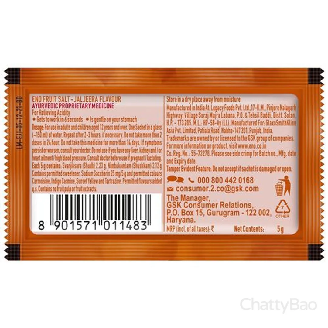 Eno Fruit Salt - Jaljeera Flavour 5 g view 2