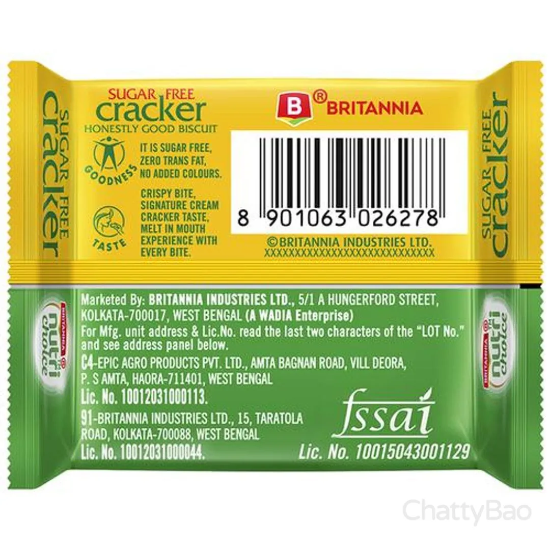 Britannia Nutri Choice Cracker Sugar Free Biscuit 3 x 67 g view 2