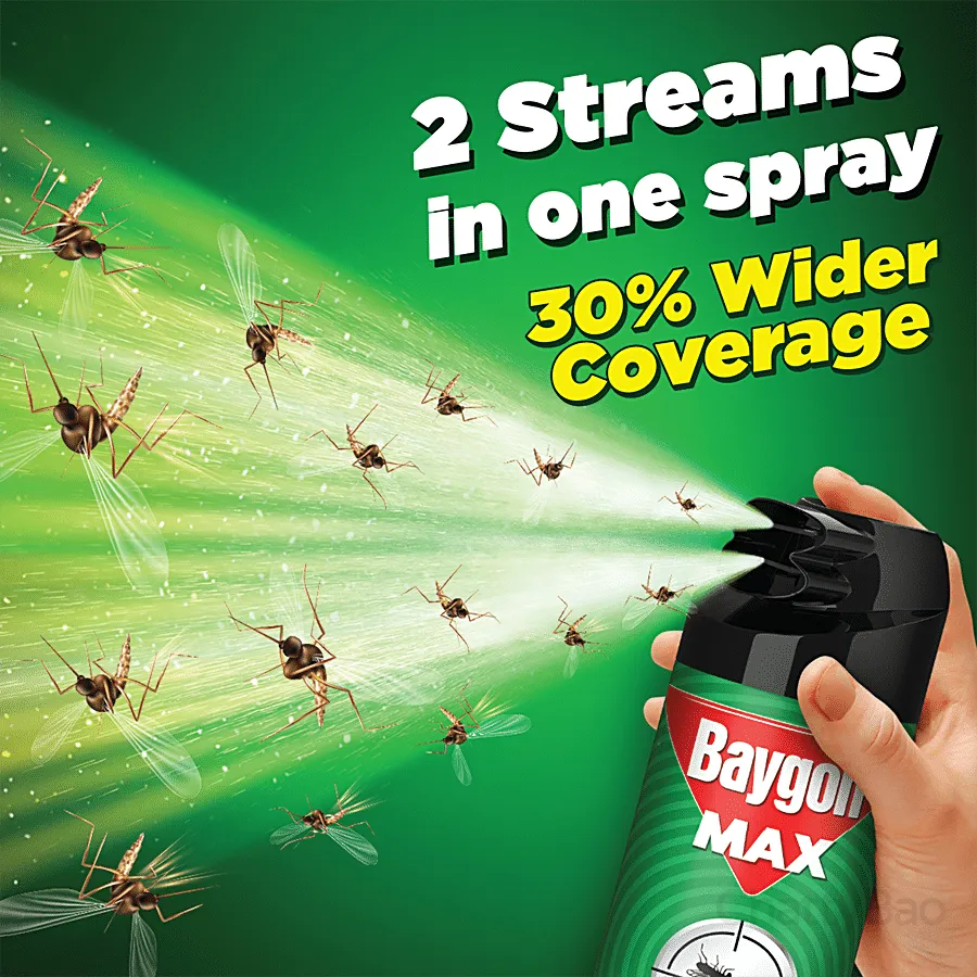 Baygon Max Mosquito & Fly Killer Spray - Lime 400 ml view 3