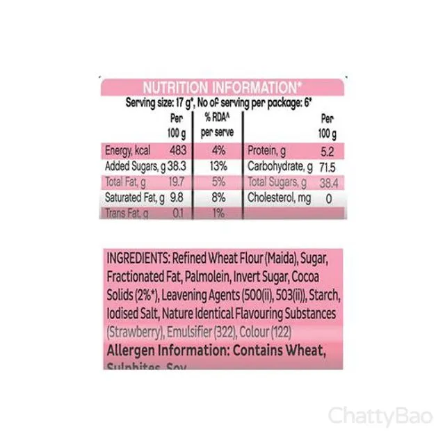 Cadbury Oreo Strawberry Flavour Biscuit 113 g view 3