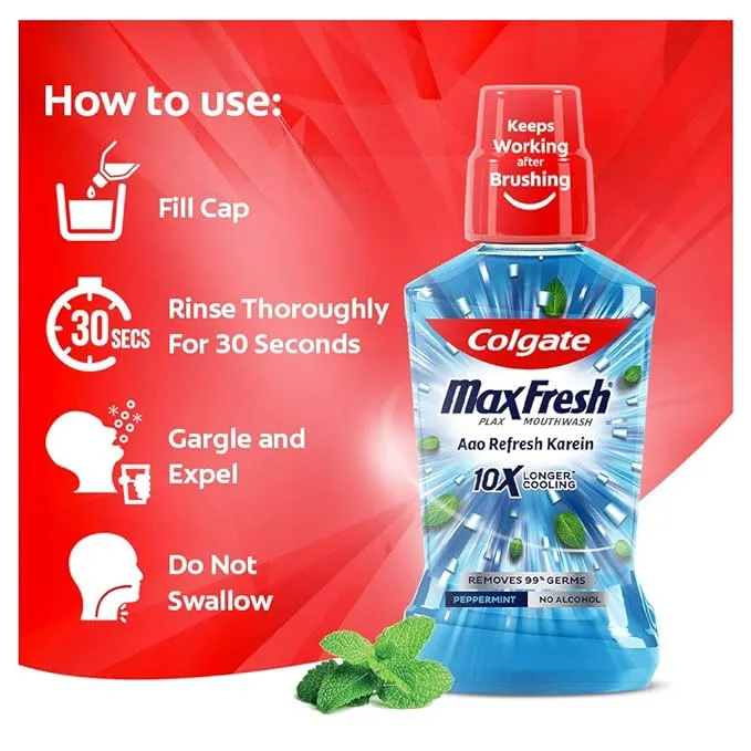 Colgate Mouthwash - Plax, Peppermint Fresh 100 ml view 2